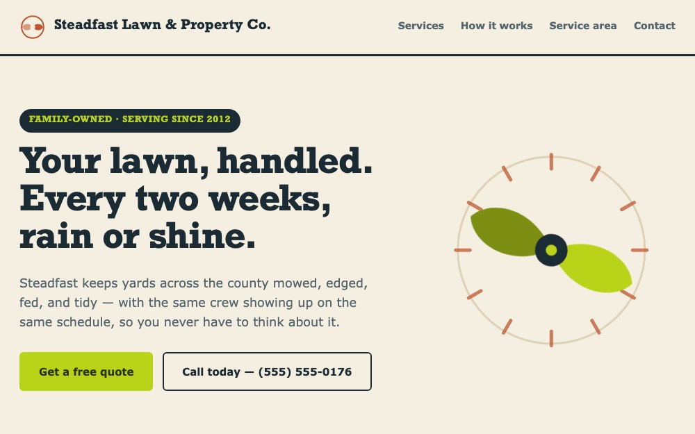 Steadfast Lawn & Property template preview