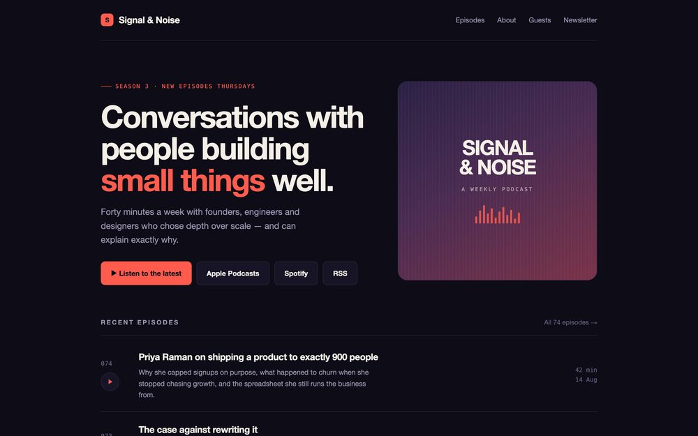 Signal & Noise podcast template preview